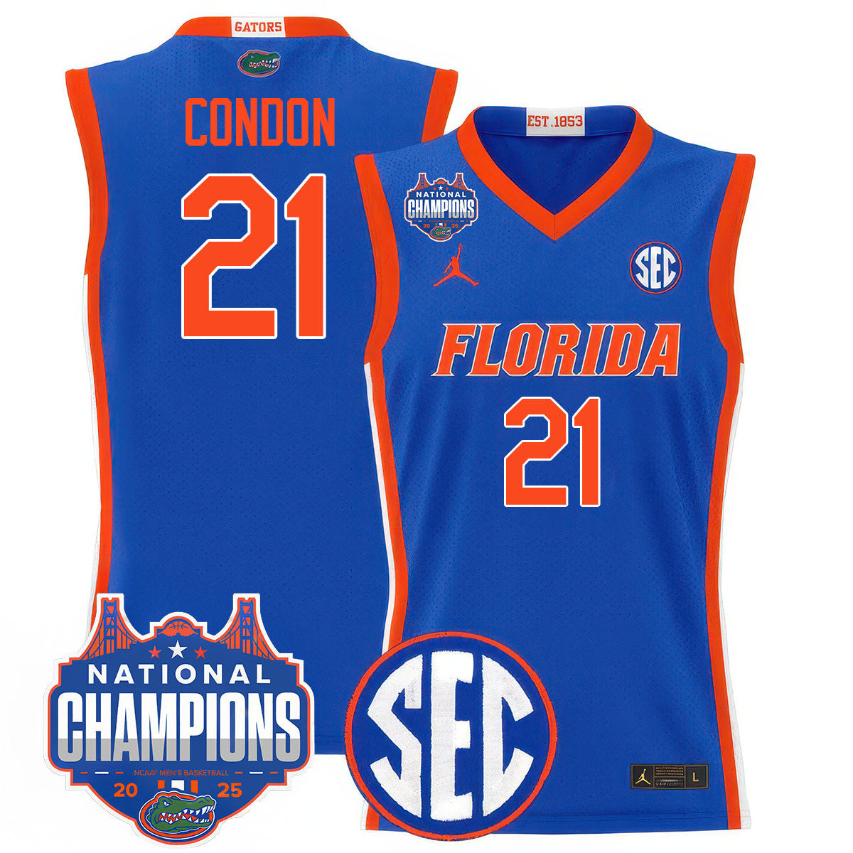 UF 2025 National Champions Basketball Jersey - Stitched product image 5