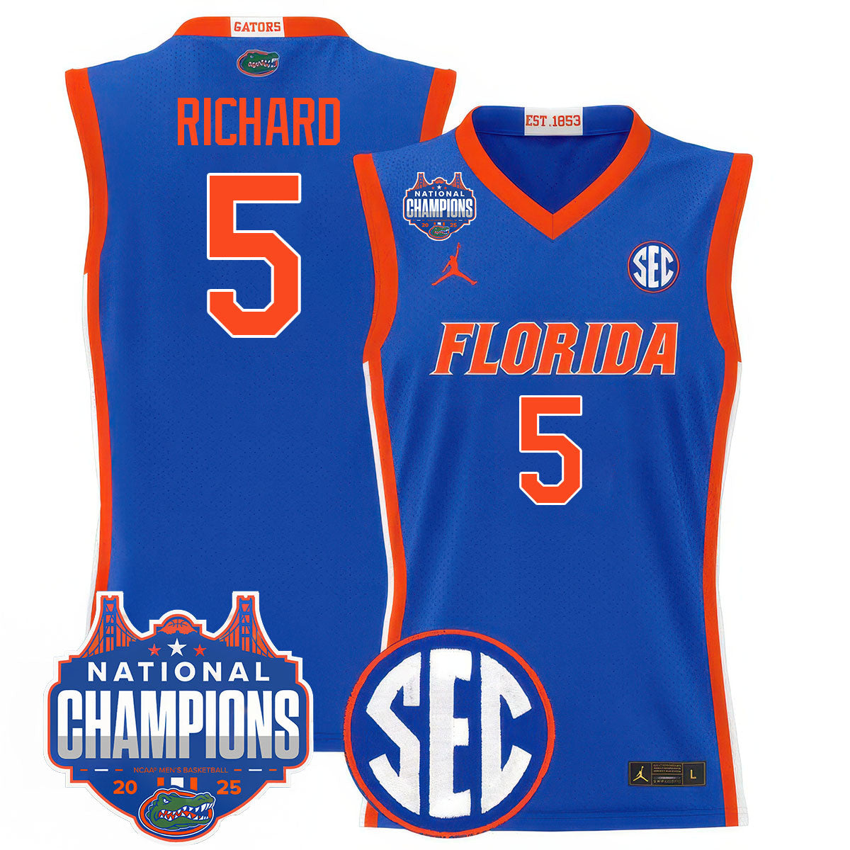 UF 2025 National Champions Basketball Jersey - Stitched product image 7