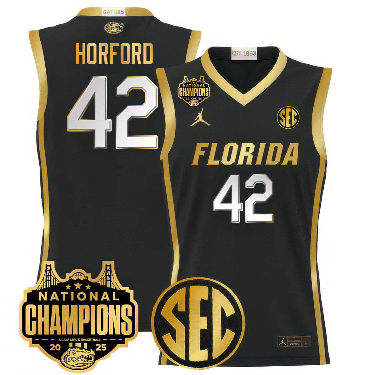 UF 2025 National Champions Basketball Jersey - Stitched product image 12