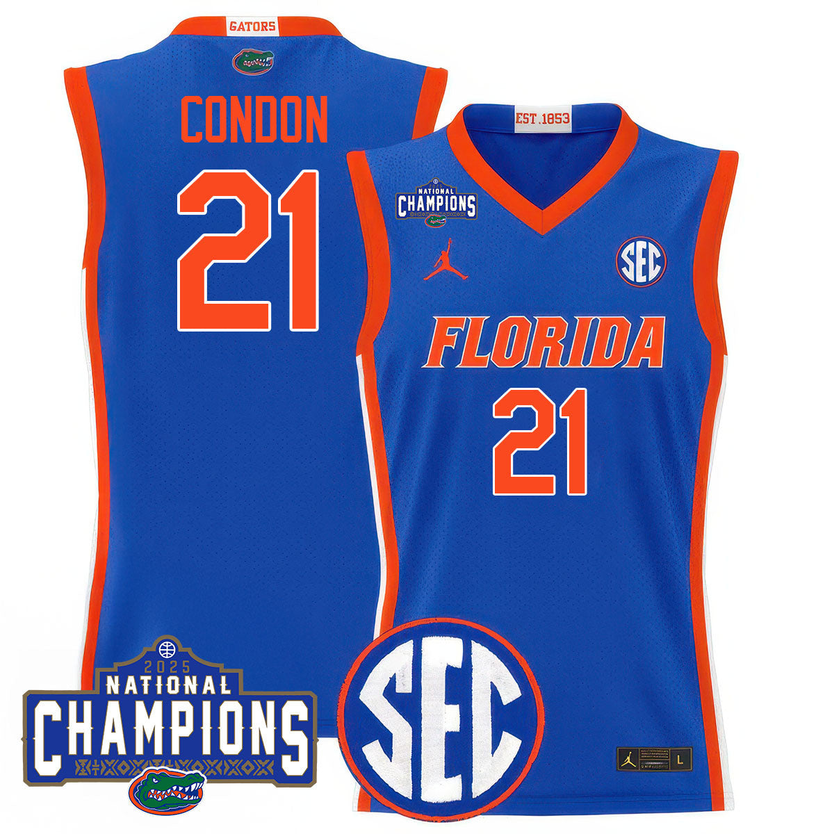UF 2025 National Champions Basketball Jersey N1 - Stitched product image 3