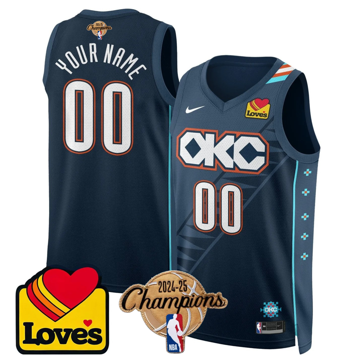 The Thunder 2024-25 Champions Black Gold Jersey - Stitched product image 26