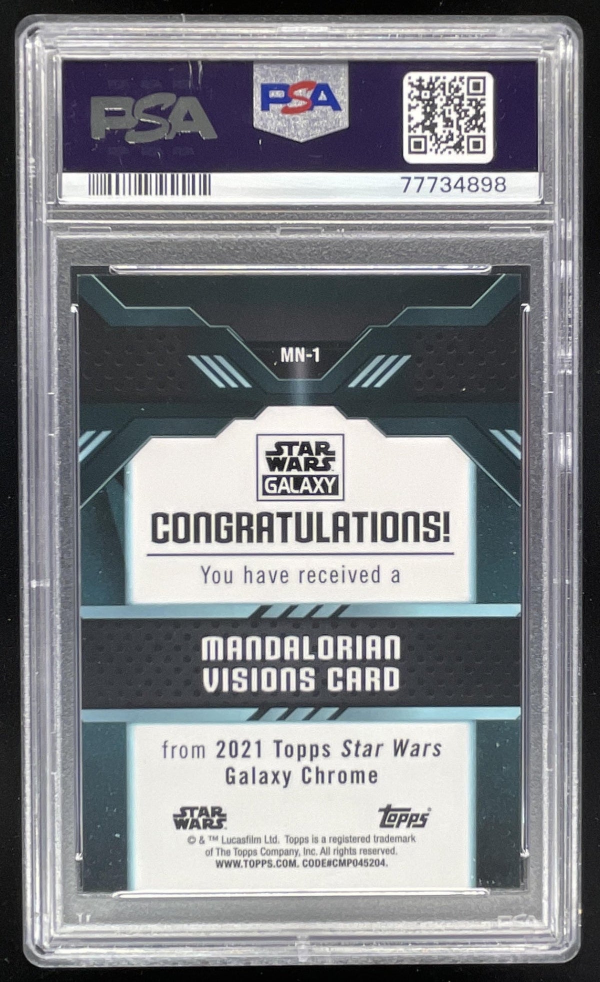2021 Topps Chrome Star Wars Galaxy Mandalorian Visions #MN-1 SN99 PSA 10 product image 2, provided for visual reference and
