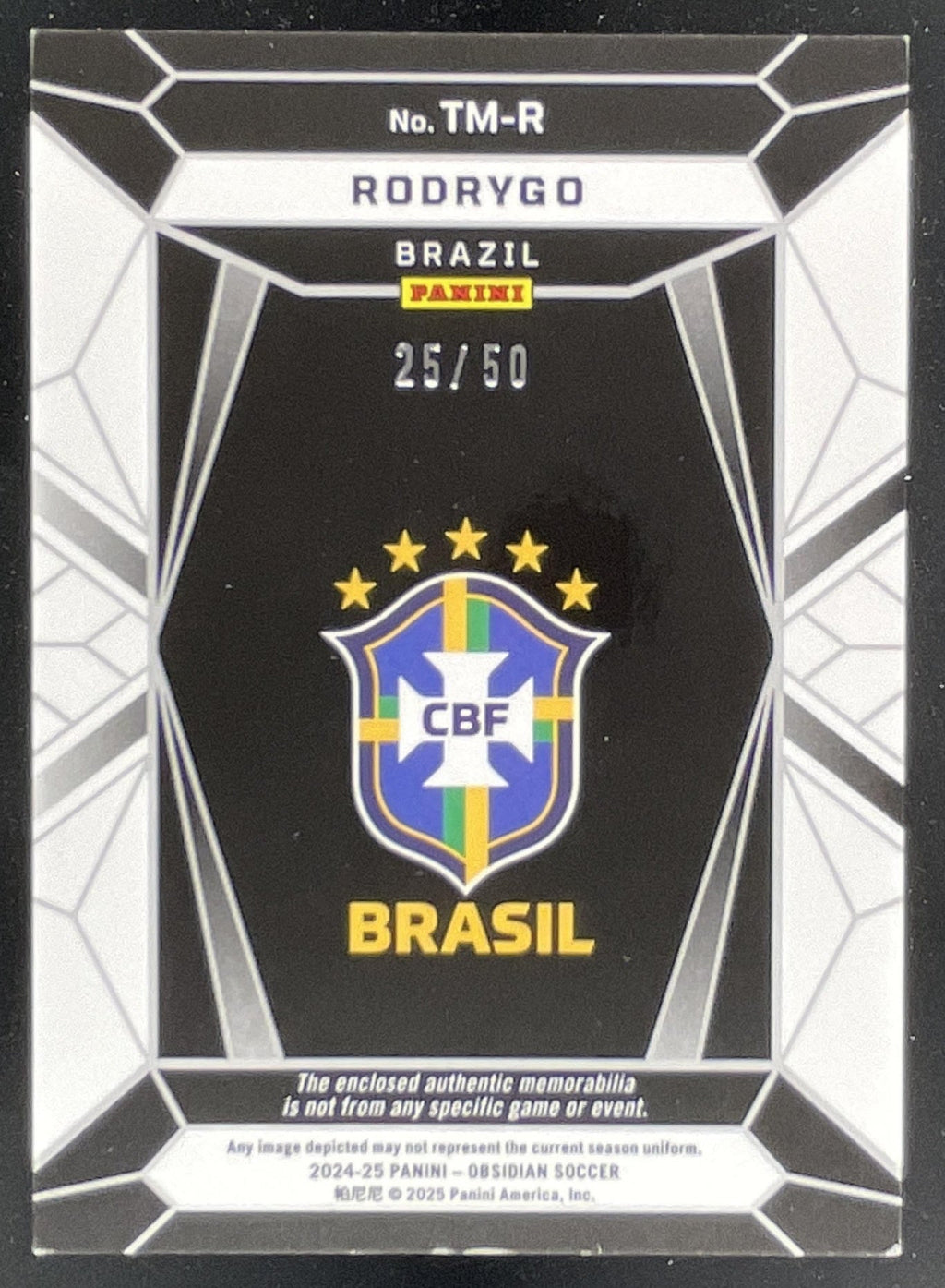 2021-22 Obsidian Trifecta Material Electric Etch Orange #TM-R Rodrygo /50 product image 2, provided for visual reference and