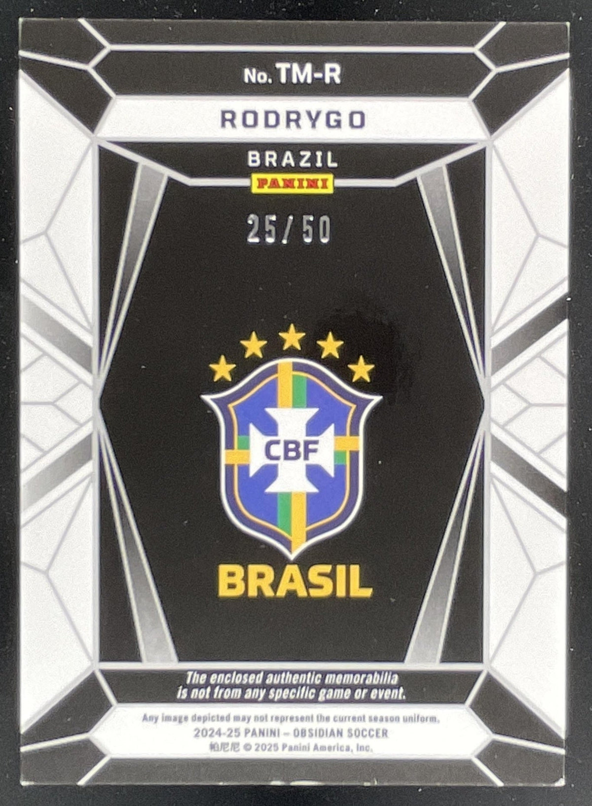 2021-22 Obsidian Trifecta Material Electric Etch Orange #TM-R Rodrygo /50 product image 2, provided for visual reference and