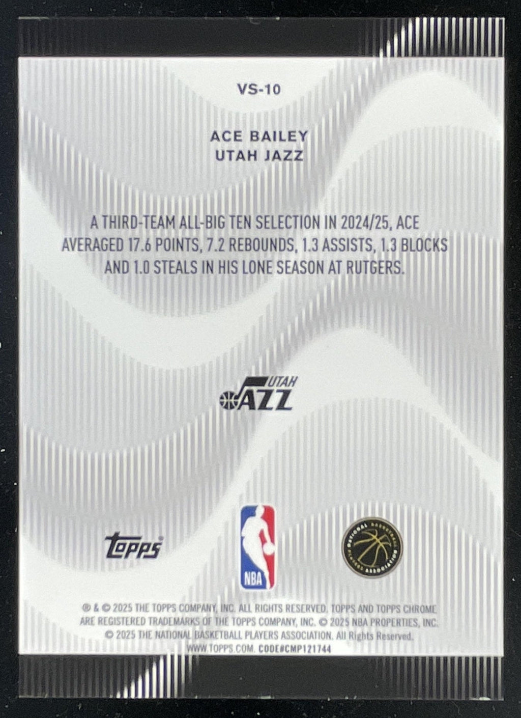 2025-26 Topps Chrome Voices Geometric Gold Refractor #VS-10 Ace Bailey RC /50 product image 2, provided for visual reference