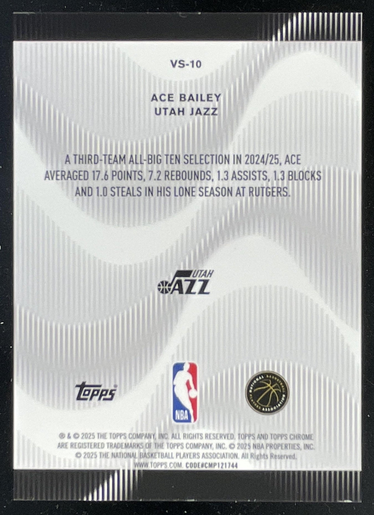2025-26 Topps Chrome Voices Geometric Gold Refractor #VS-10 Ace Bailey RC /50 product image 2, provided for visual reference