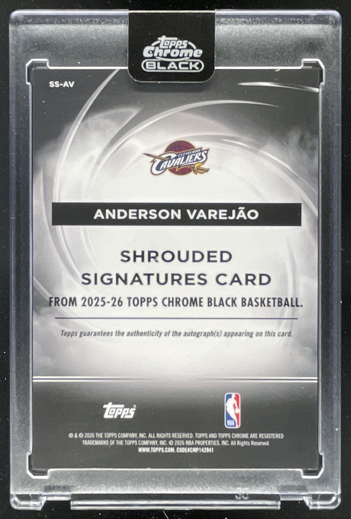 2025-26 Topps Chrome Black Shrouded Orange #SS-AV Anderson Varejao Auto /25 product image 2, provided for visual reference