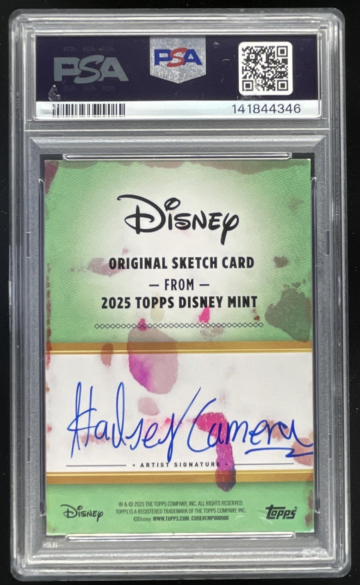 2025 Topps Disney Mint Sketch Artist Elsa Halsey Camera Auto 1/1 PSA Authentic product image 2, provided for visual