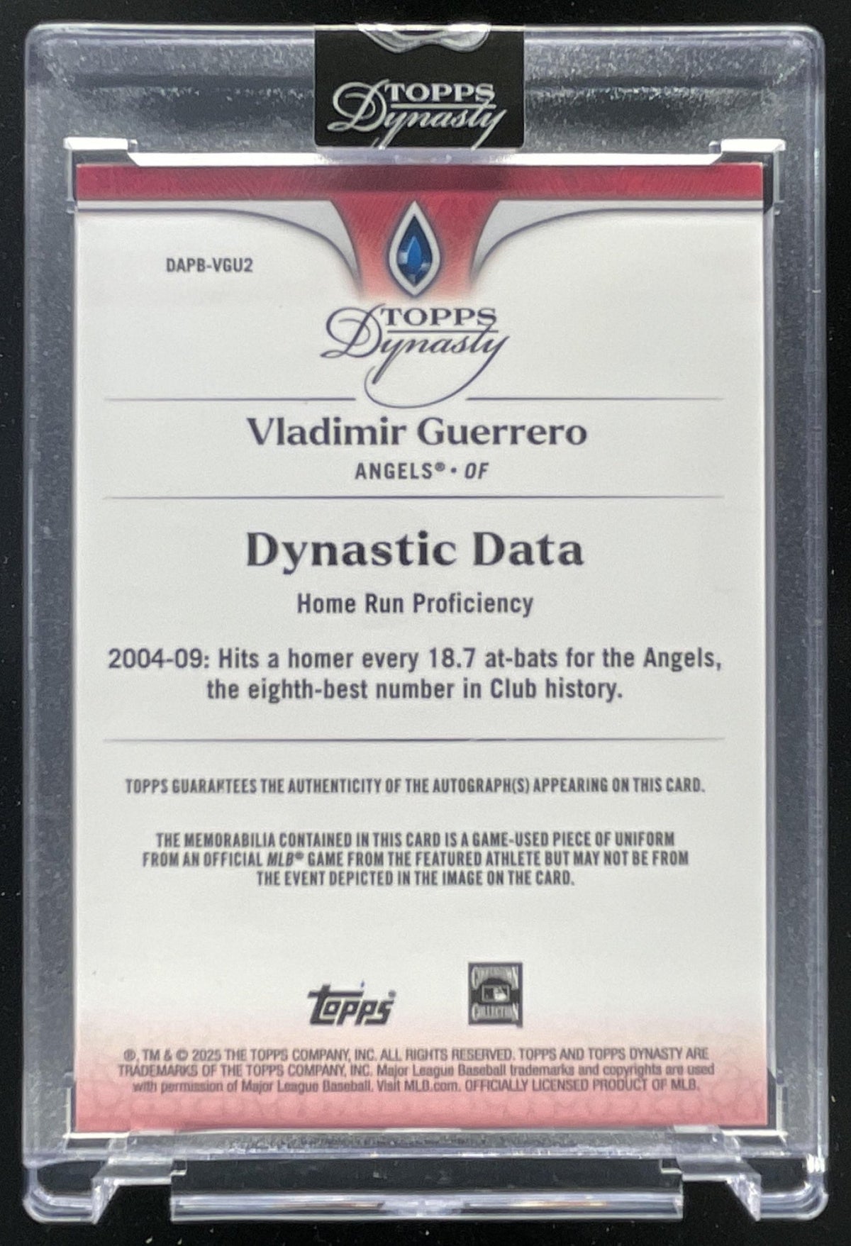 2025 Topps Dynasty Autographed Patch B Design #VGU2 Vladimir Guerrero Auto /10 product image 2, provided for visual