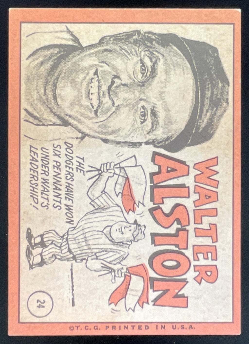 1969 Topps #24 Walt Alston product image 2, provided for visual reference and product detail review