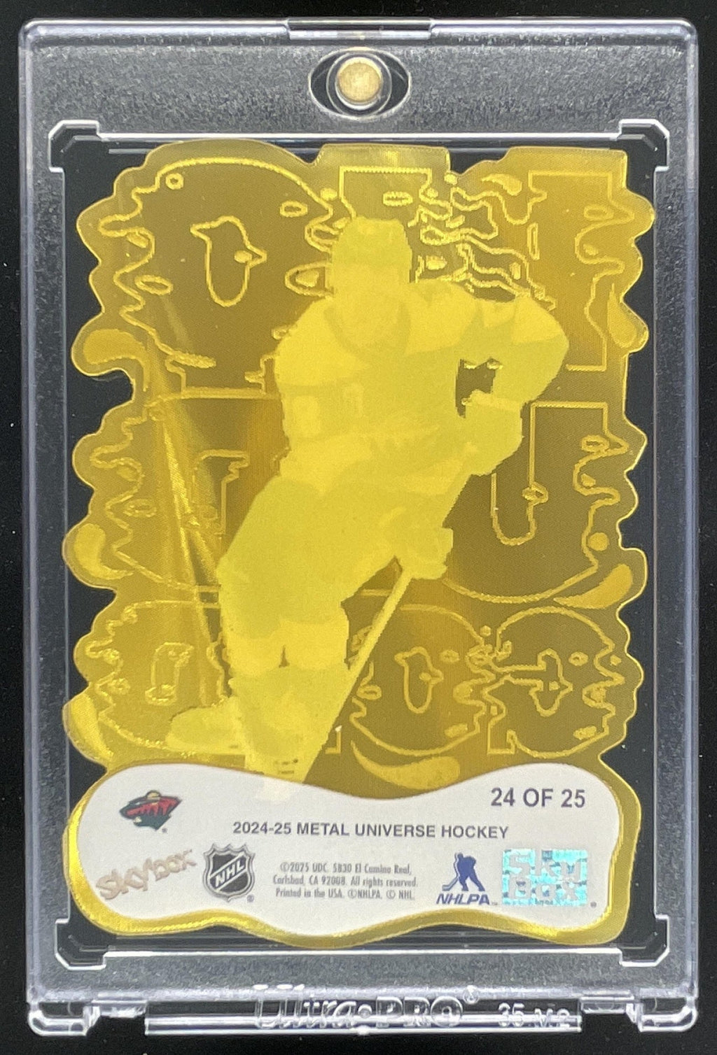 2024 Upper Deck Skybox Metal Universe Liquid Gold #24 of 25 Kirill Kaprizov SSP product image 2, provided for visual