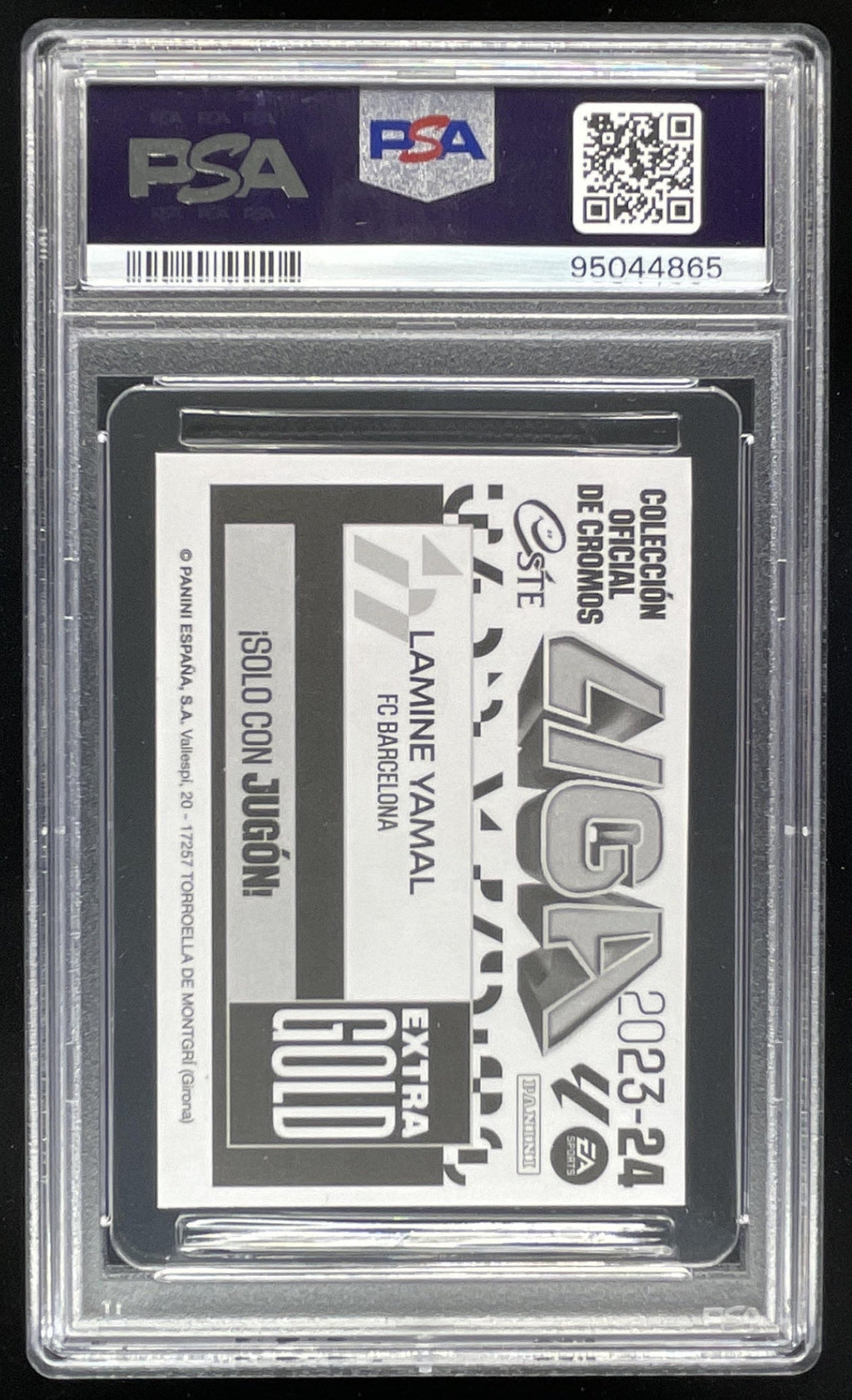 2023-24 Panini Este La Liga Jugon! E/G 201 H/C Lamine Yamal PSA 9 product image 2, provided for visual reference and product