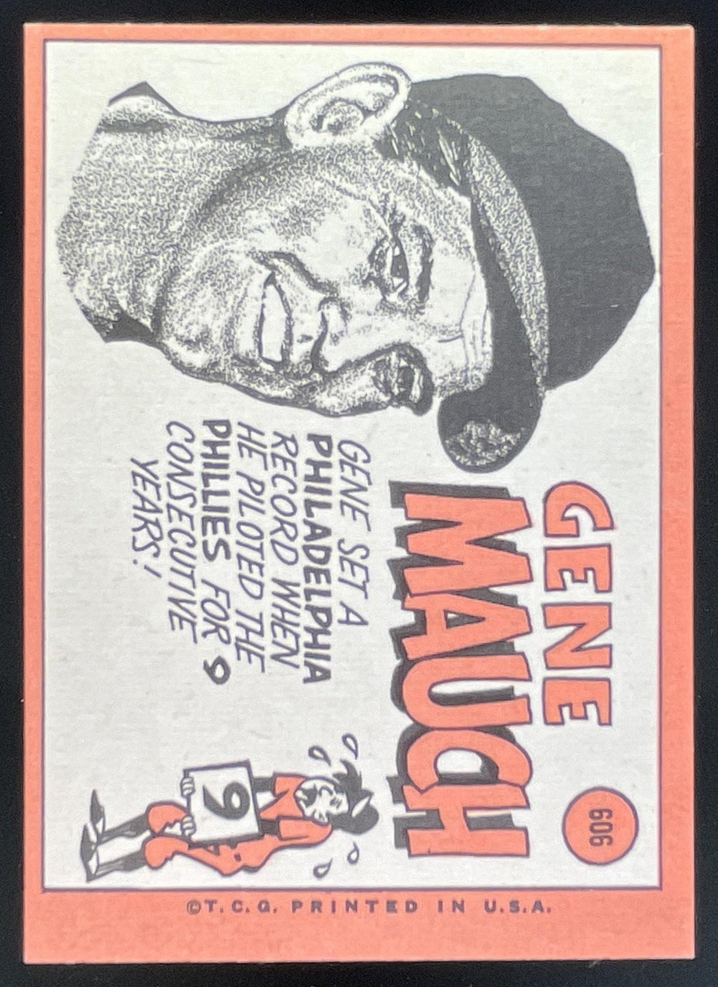 1969 Topps #606 Gene Mauch product image 2, provided for visual reference and product detail review