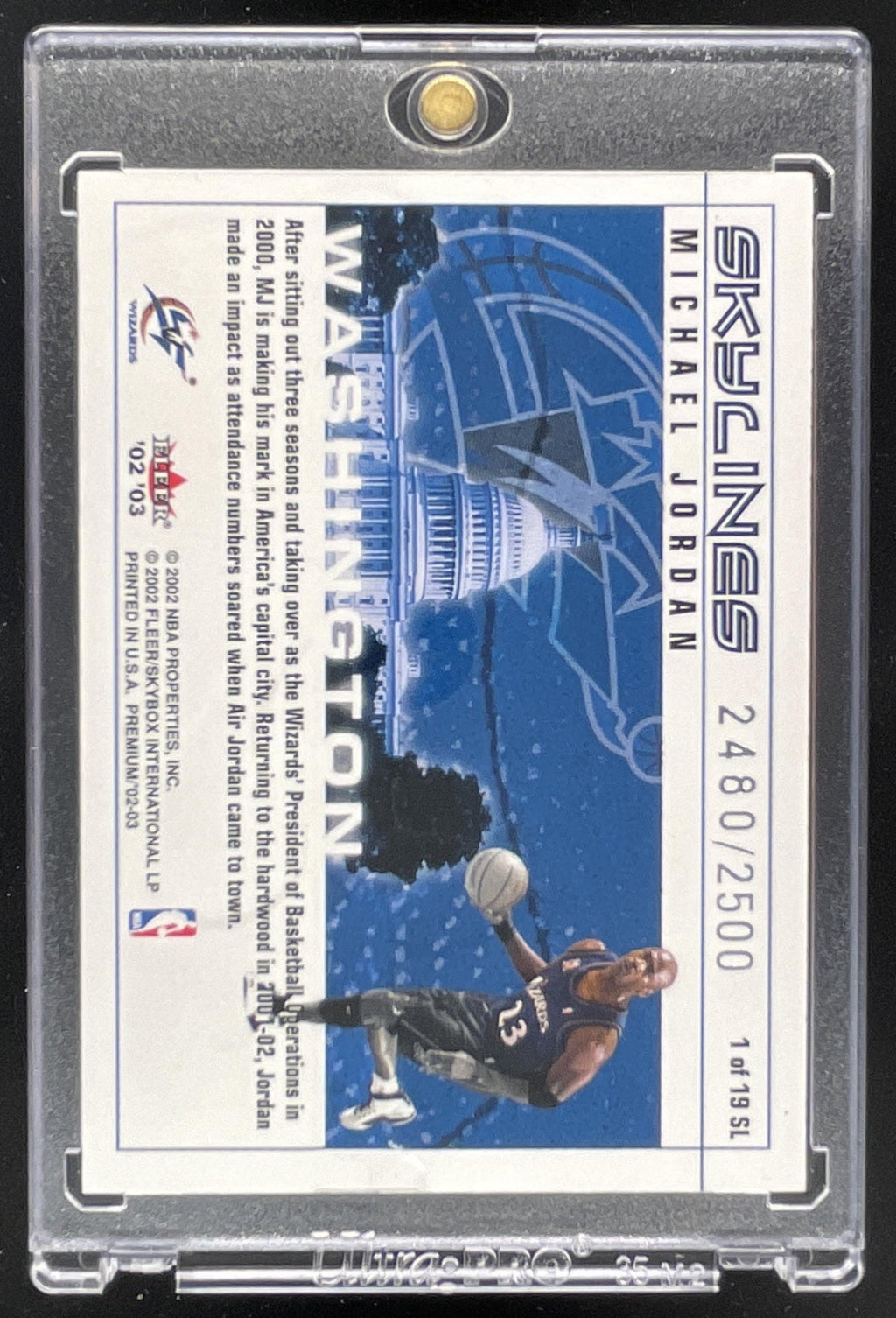 2002-03 Fleer Premium Skylines #1 SL Michael Jordan /2500 product image 2, provided for visual reference and product detail