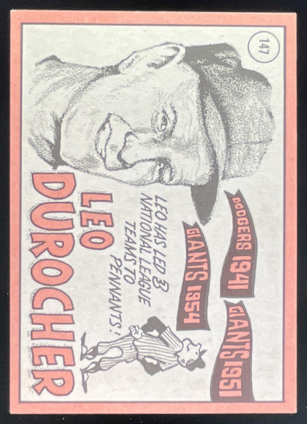 1969 Topps #147 Leo Durocher product image 2, provided for visual reference and product detail review