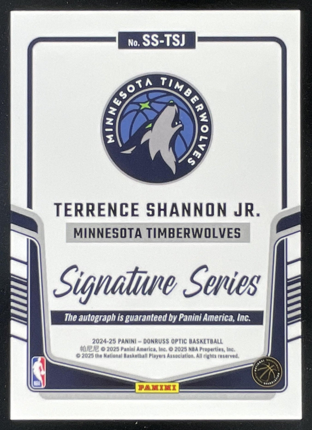 2024-25 Donruss Optic Signature Series #SS-TSJ Terrence Shannon Jr. RC Auto product image 2, provided for visual reference