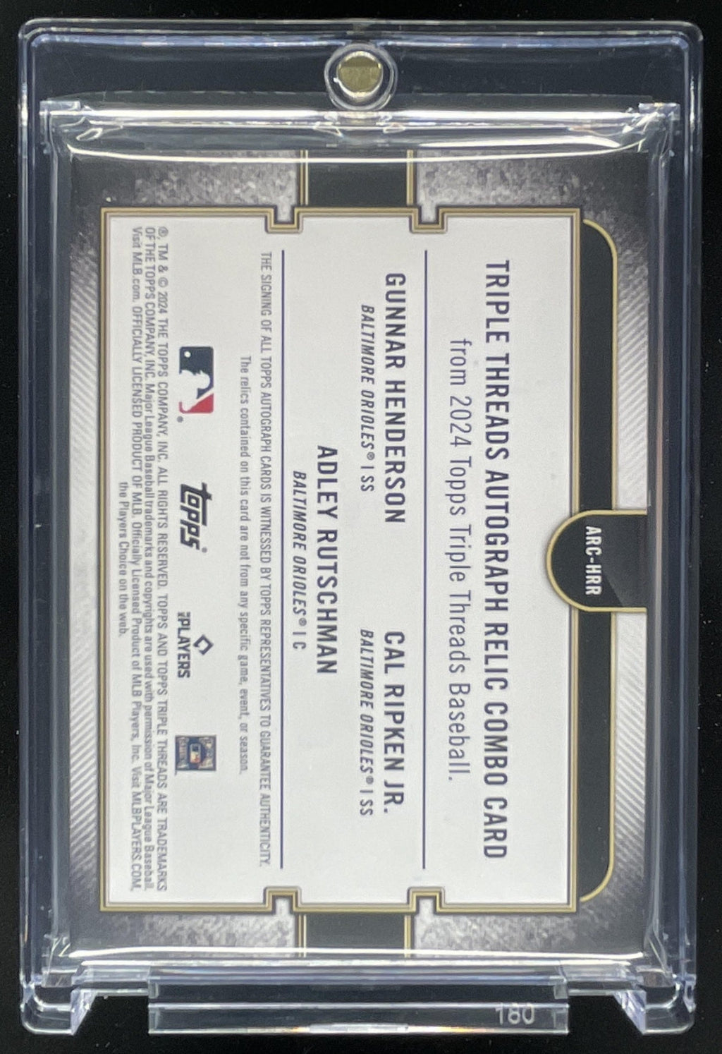 2024 Triple Threads Relic Combo Gold Cal Ripken Jr. Henderson Rutschman Auto /9 product image 2, provided for visual