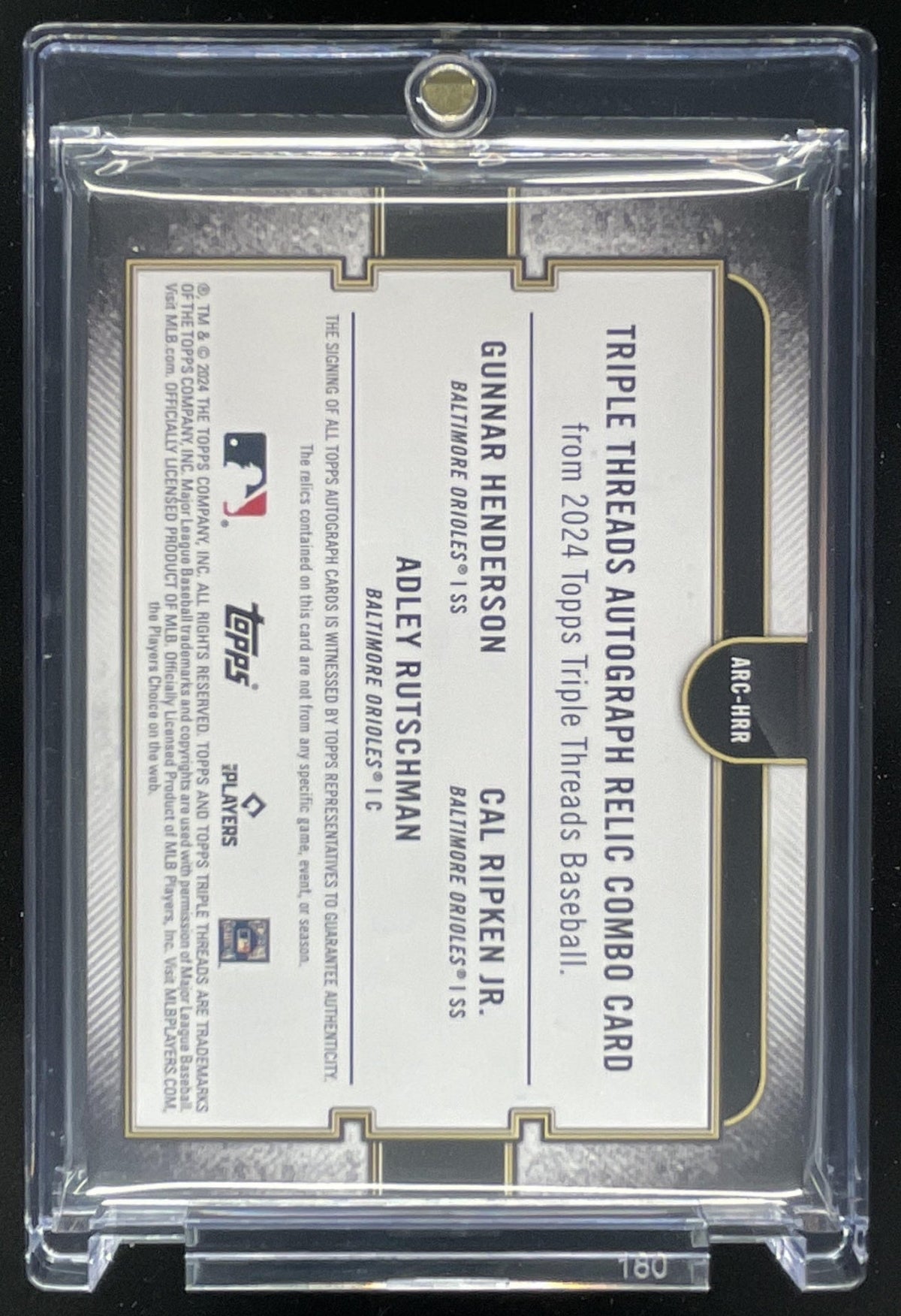 2024 Triple Threads Relic Combo Gold Cal Ripken Jr. Henderson Rutschman Auto /9 product image 2, provided for visual