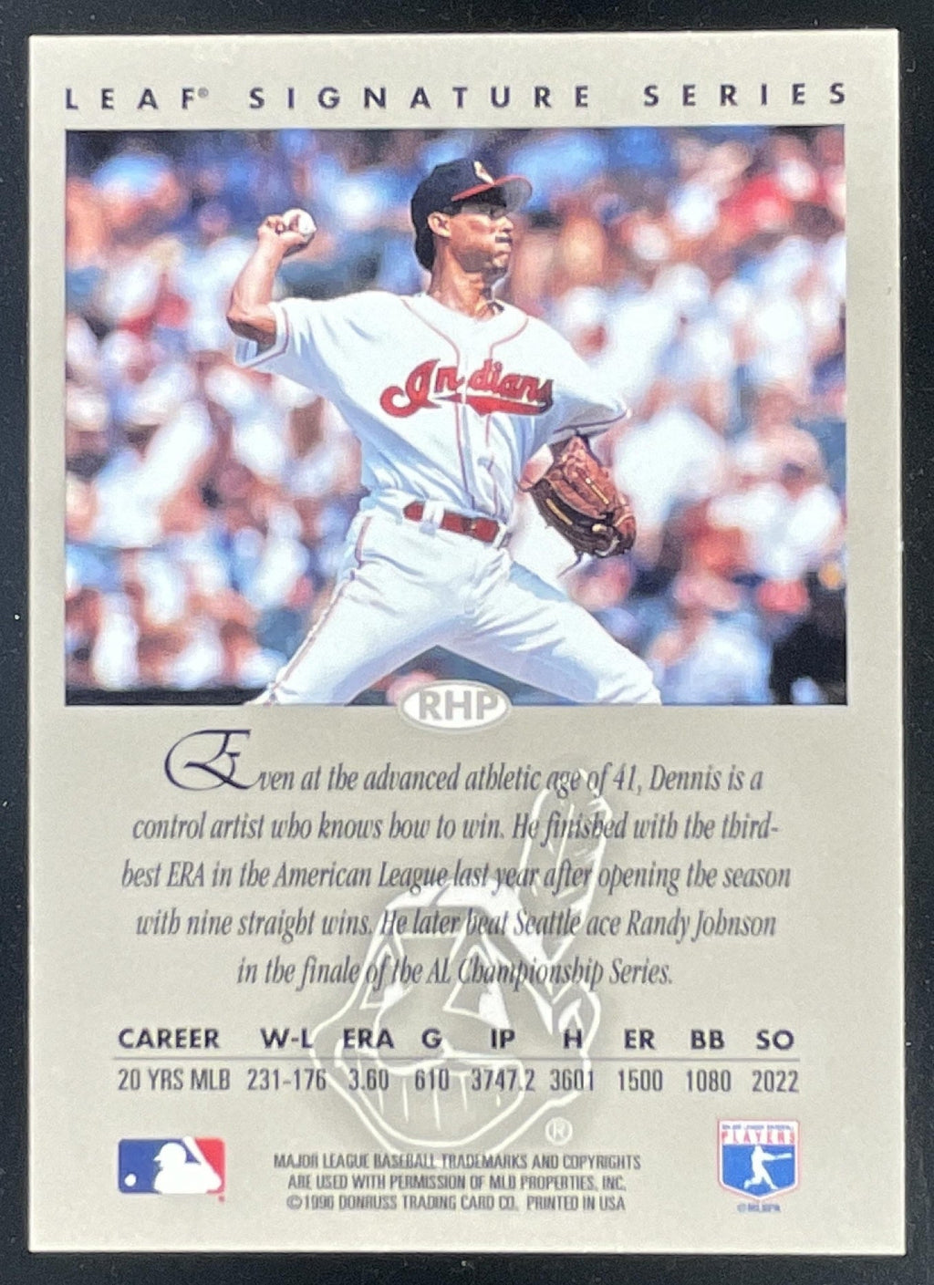 1996 Leaf Signature Series Autographs Silver #NNO Dennis Martinez Autograph Auto product image 2, provided for visual
