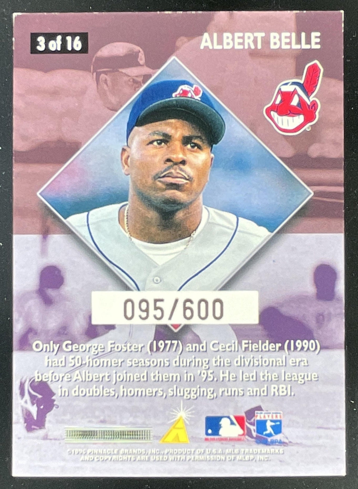 1996 Pinnacle Summit Big Bang Mirage #3 Albert Belle /600 product image 2, provided for visual reference and product detail