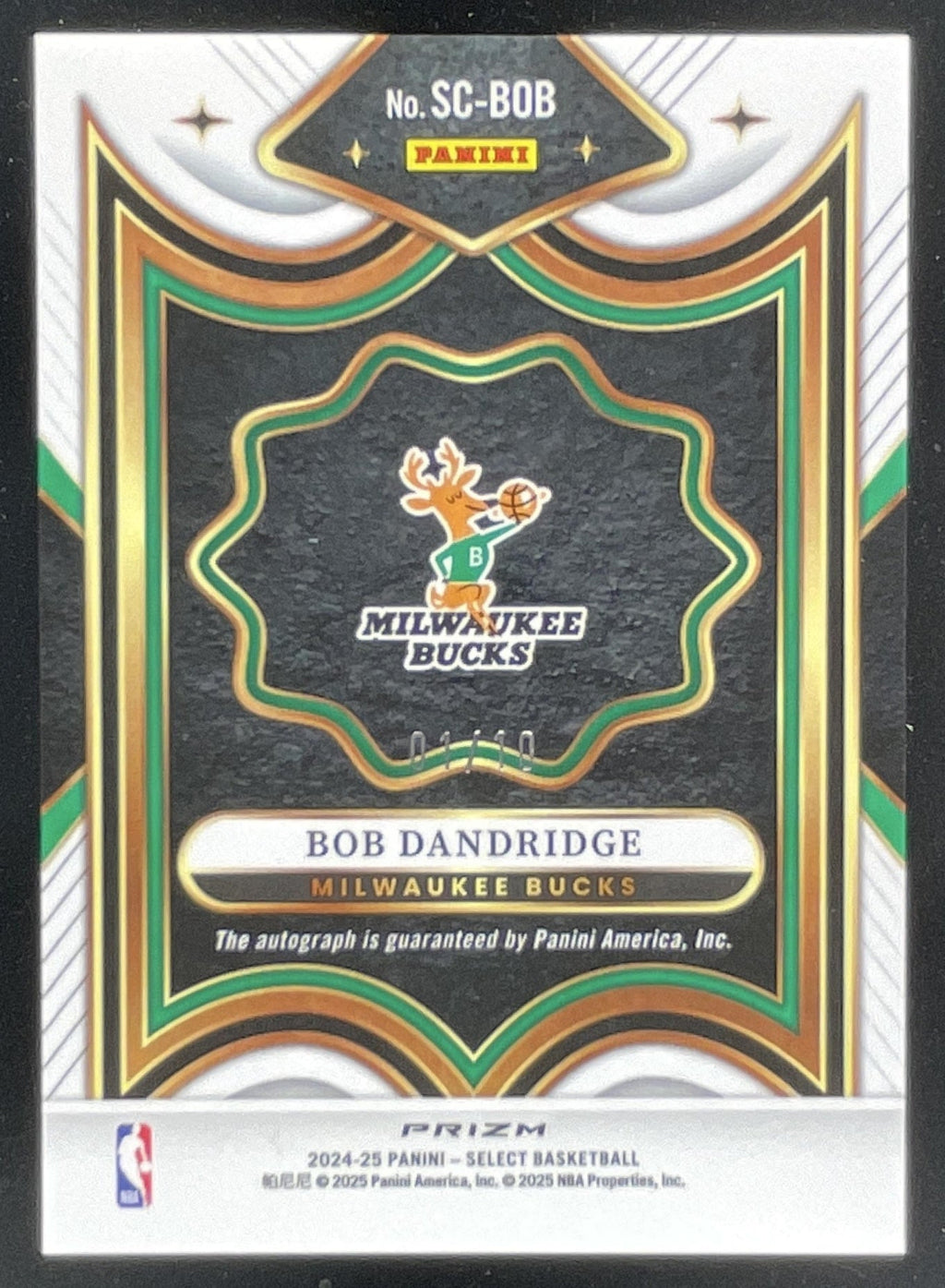 2024-25 Select Selection Committee Gold Prizm #SC-BOB Bob Dandridge Auto /10 product image 2, provided for visual reference