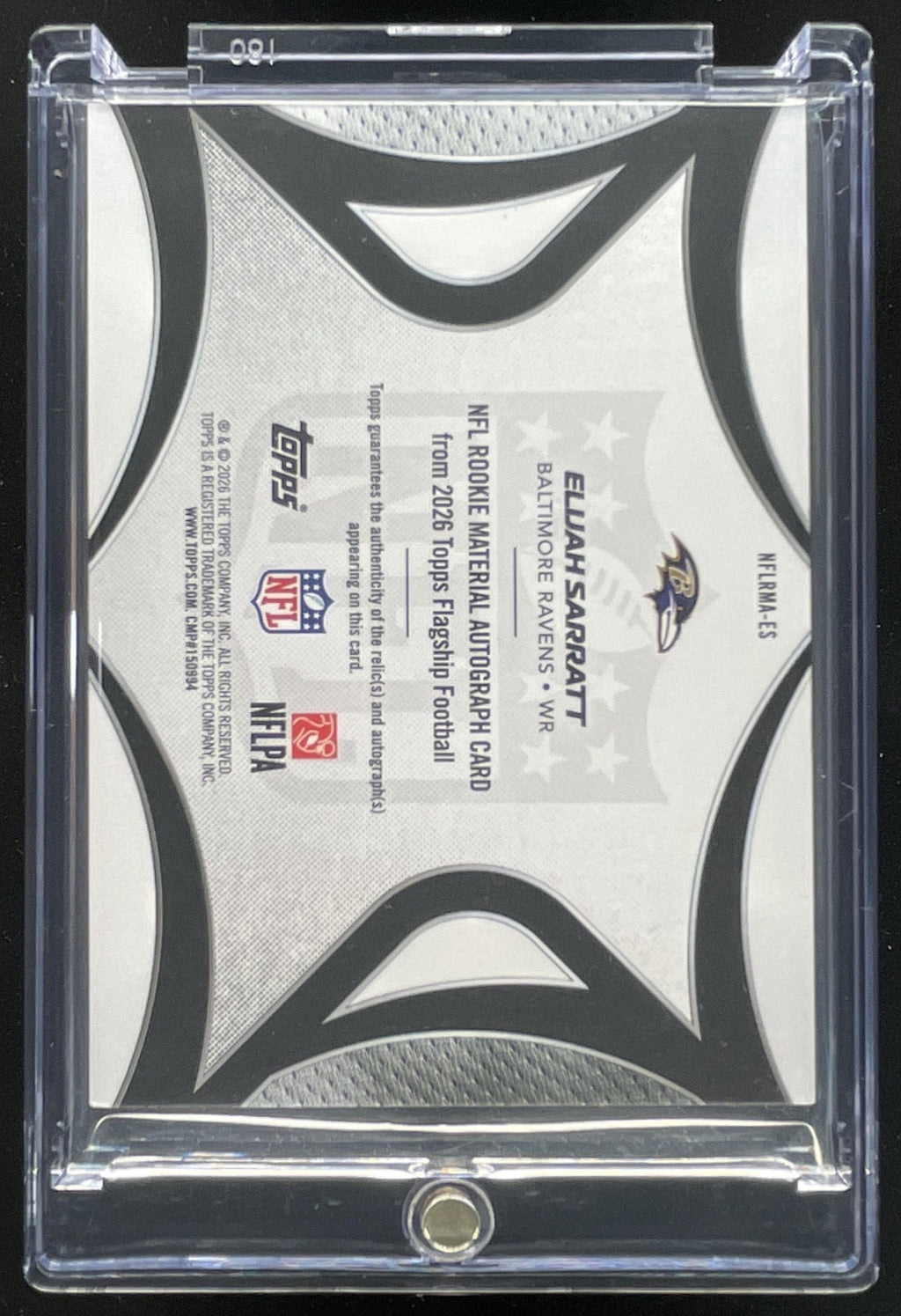 2026 Topps NFL Rookie Material Red #NFLRMA-ES Elijah Sarratt RC SSP Auto /5 product image 2, provided for visual reference