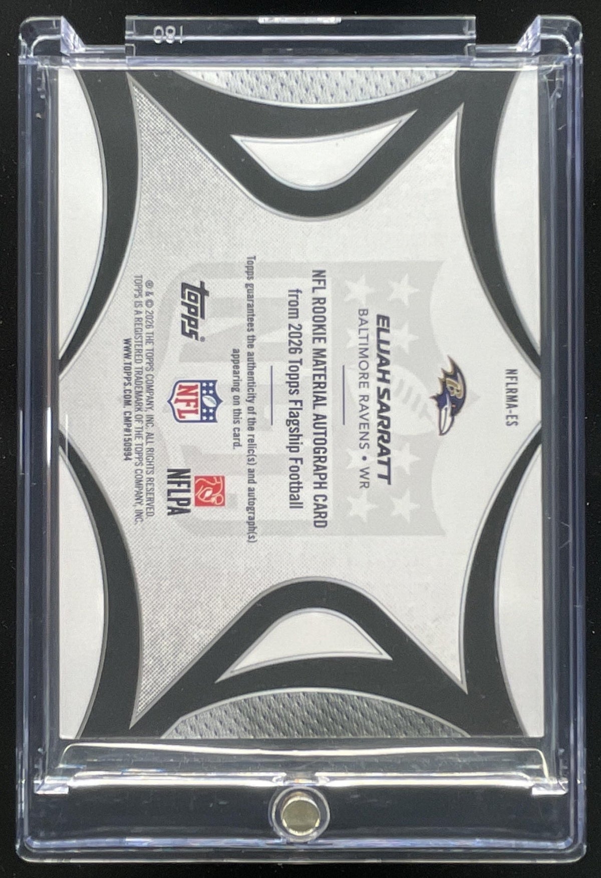 2026 Topps NFL Rookie Material Red #NFLRMA-ES Elijah Sarratt RC SSP Auto /5 product image 2, provided for visual reference