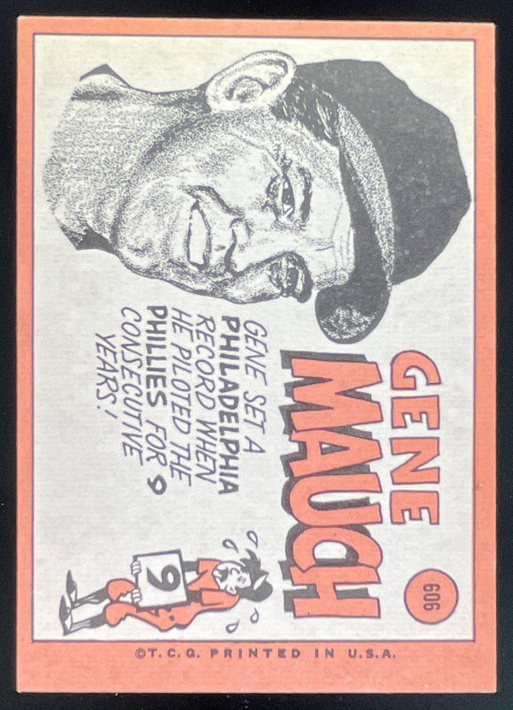 1969 Topps #606 Gene Mauch product image 2, provided for visual reference and product detail review