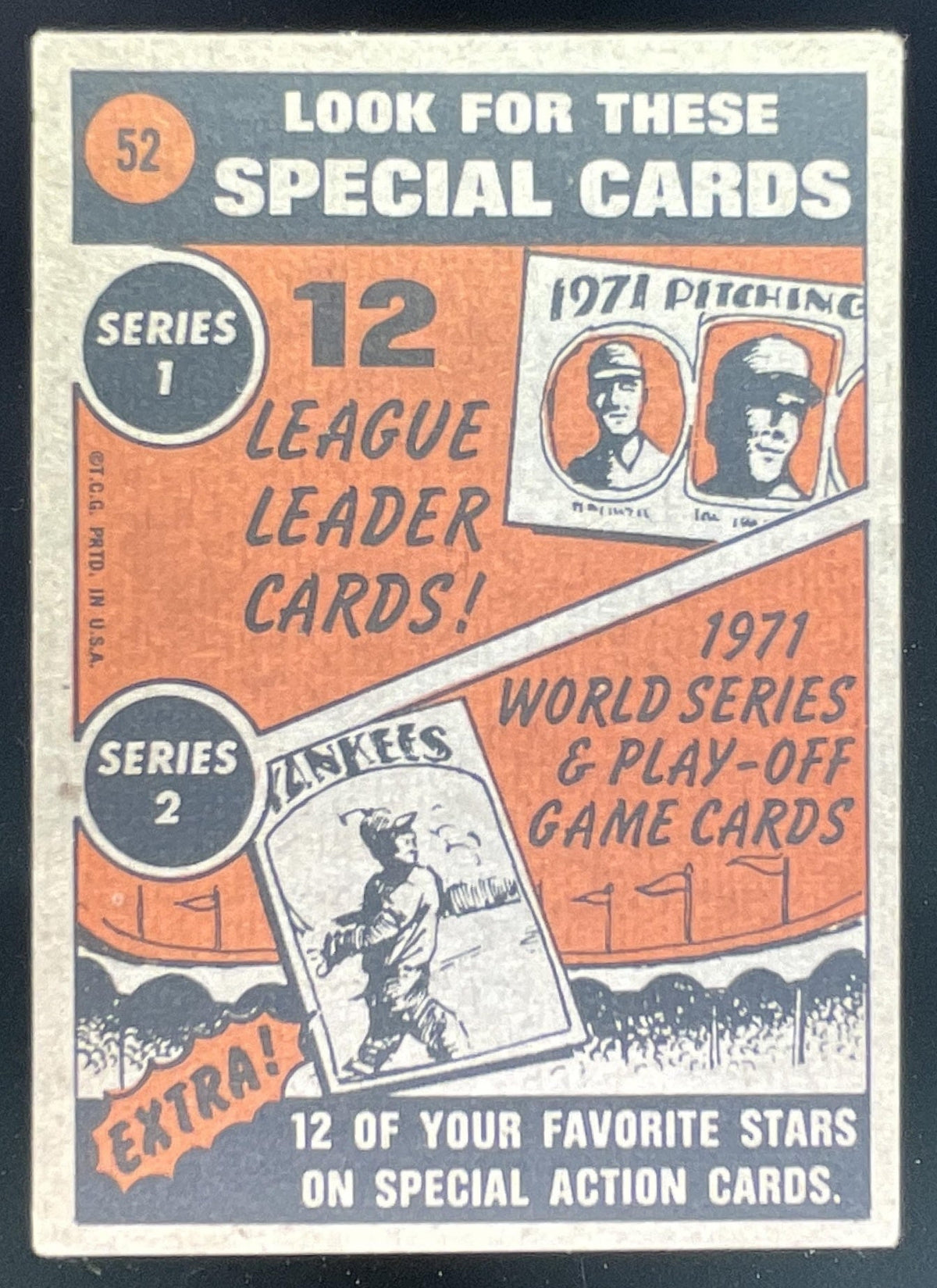 1972 Topps #52 Harmon Killebrew product image 2, provided for visual reference and product detail review