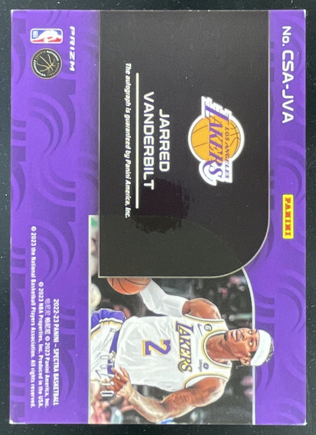 2022-23 Panini Spectra Catalysts Gold #CSA-JVA Jarred Vanderbilt Autograph Auto product image 2, provided for visual
