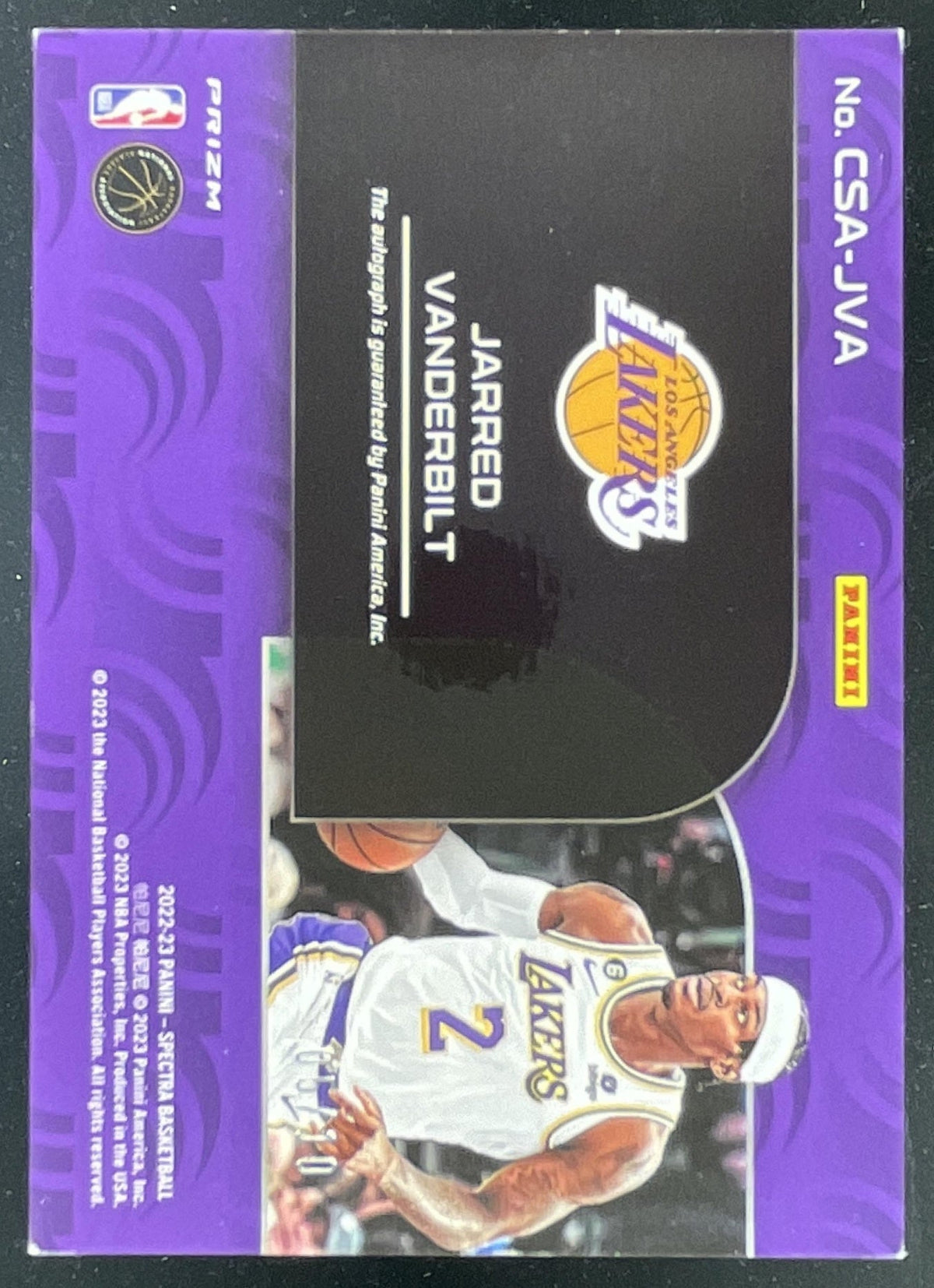2022-23 Panini Spectra Catalysts Gold #CSA-JVA Jarred Vanderbilt Autograph Auto product image 2, provided for visual