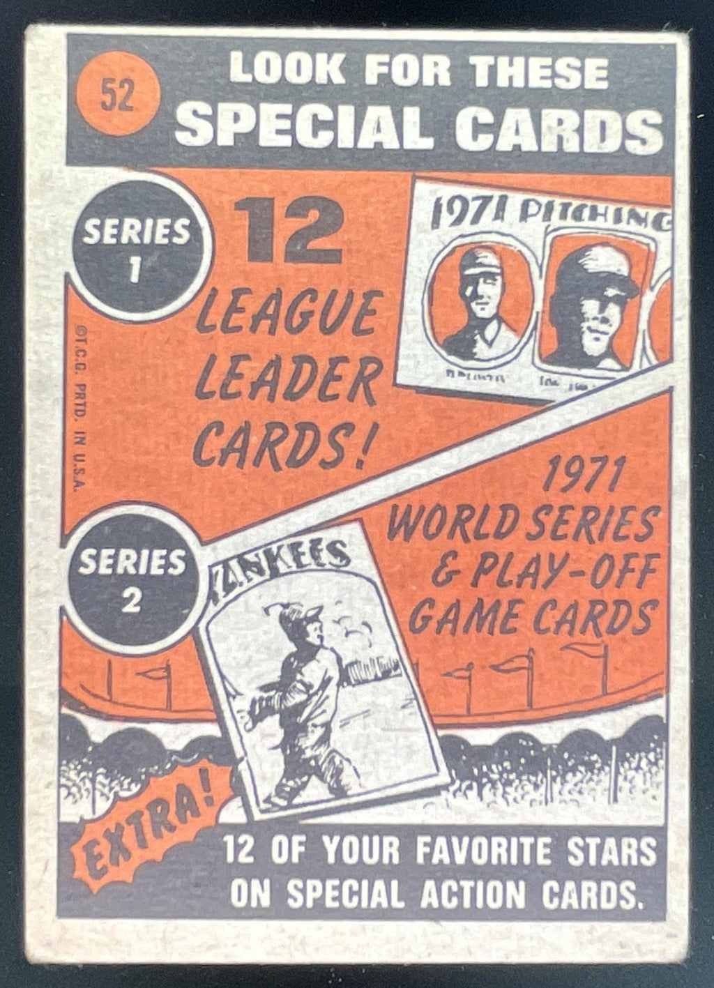 1972 Topps #52 Harmon Killebrew product image 2, provided for visual reference and product detail review