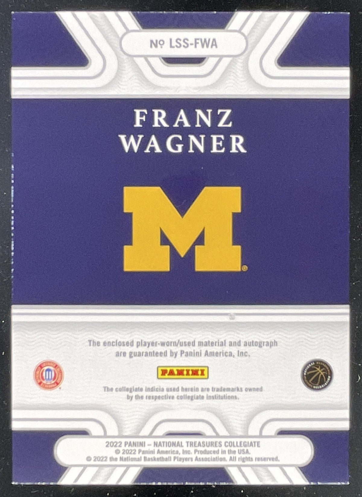 2022-23 National Treasures Collegiate Legacy Silhouette Franz Wagner Auto /49 product image 2, provided for visual reference