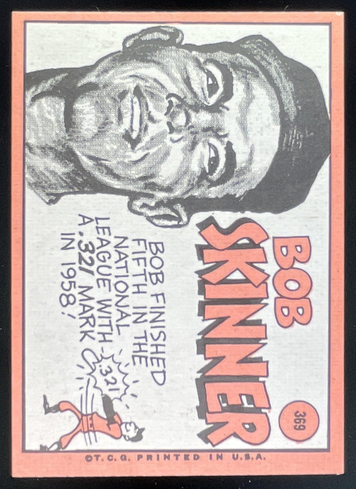 1969 Topps #369 Bob Skinner product image 2, provided for visual reference and product detail review