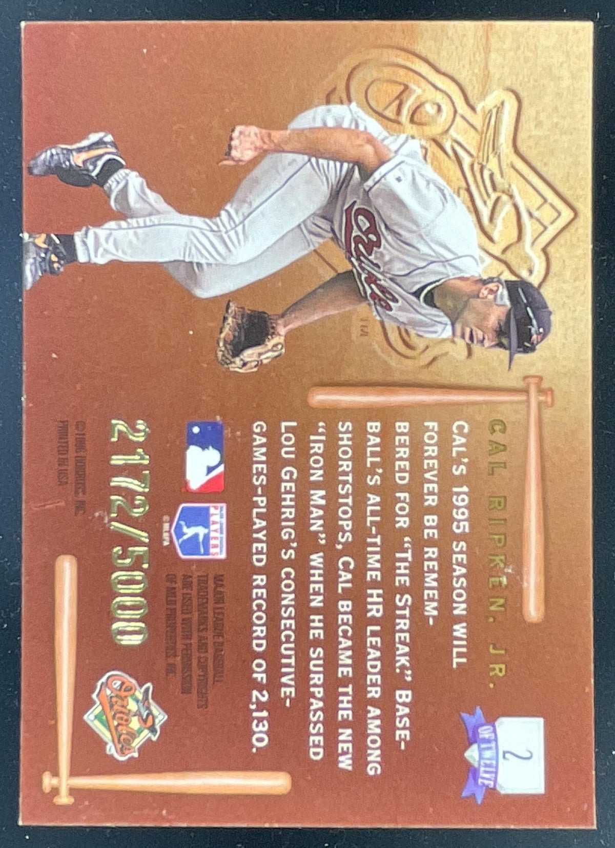 1996 Leaf Picture Perfect #2 Cal Ripken product image 2, provided for visual reference and product detail review