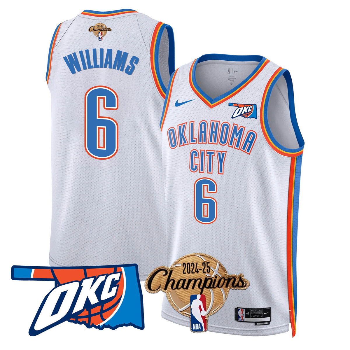The Thunder 2024-25 Champions Black Gold Jersey - Stitched product image 5