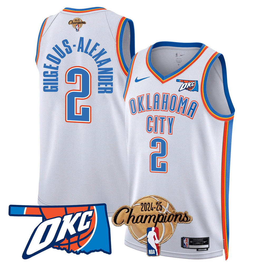 The Thunder 2024-25 Champions Black Gold Jersey - Stitched product image 1