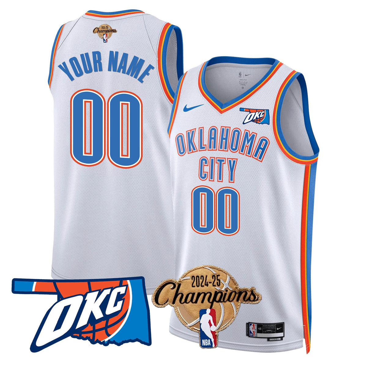 The Thunder 2024-25 Champions Black Gold Jersey - Stitched product image 13