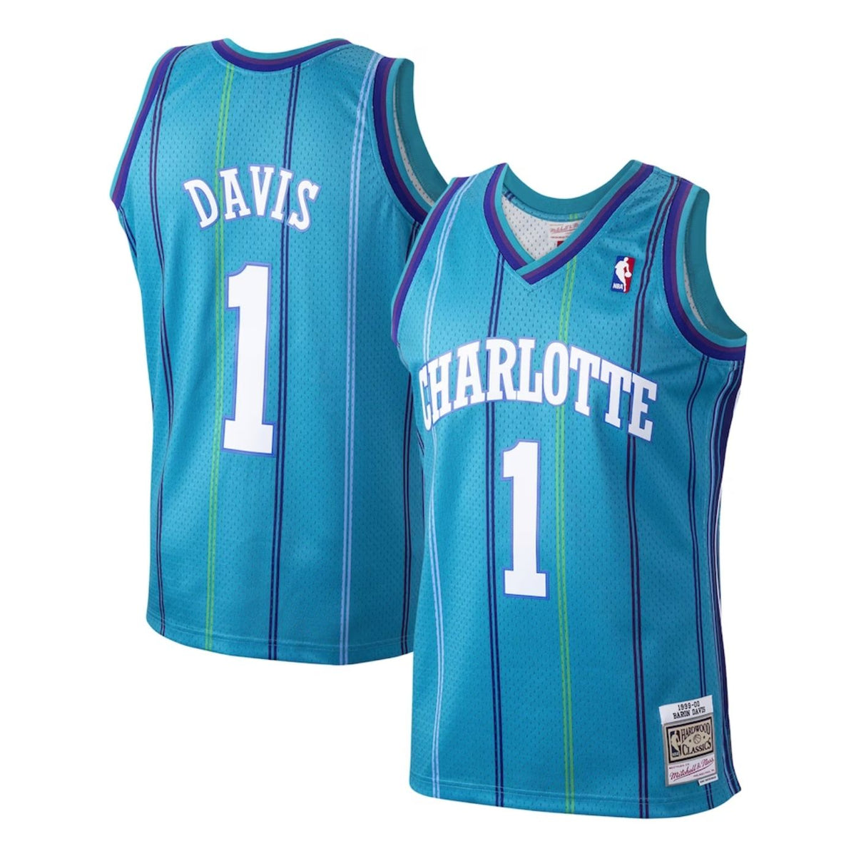 Charlotte Hornets Baron Davis 1999-00 Mitchell & Ness Teal product image 1