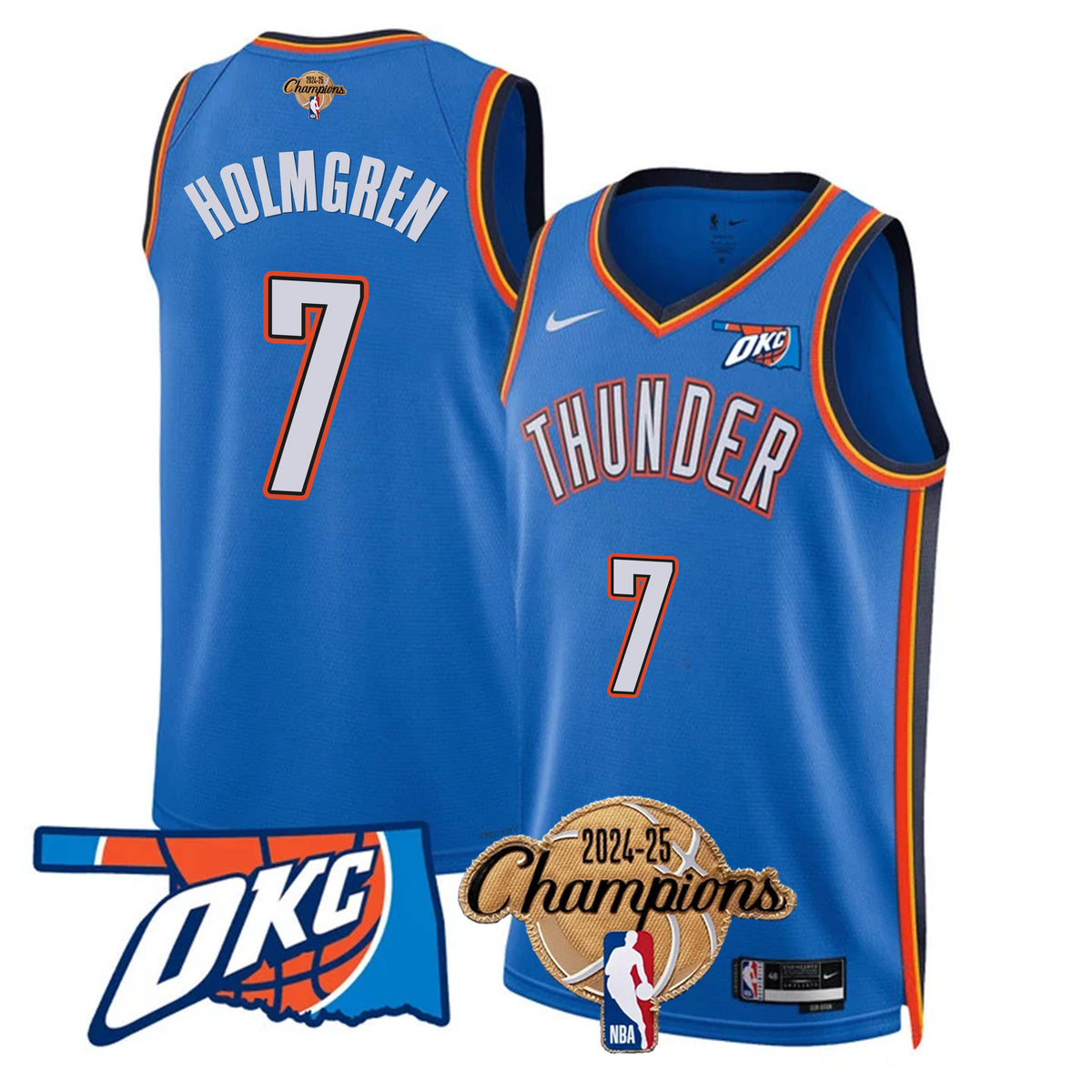 The Thunder 2024-25 Champions Black Gold Jersey - Stitched product image 29
