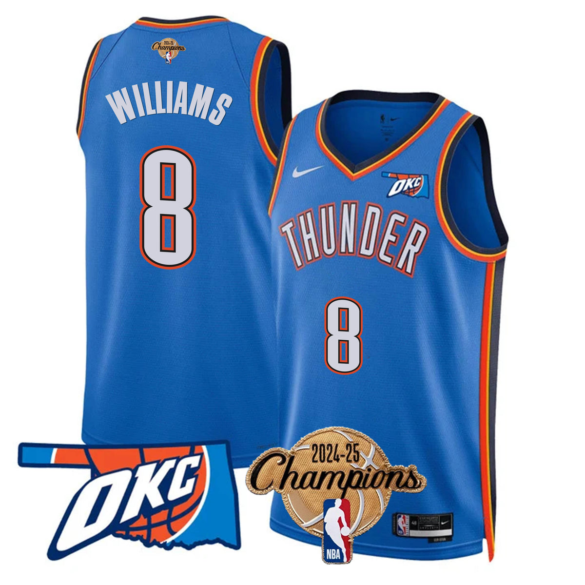 The Thunder 2024-25 Champions Black Gold Jersey - Stitched product image 32