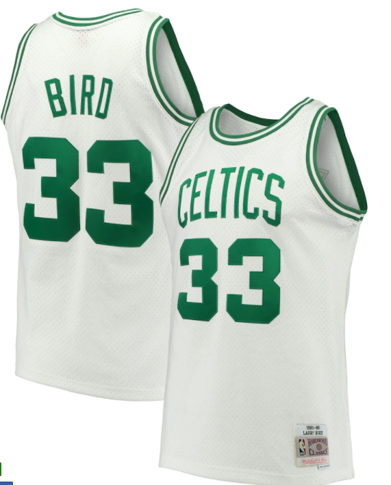 Boston Celtics Larry Bird White 1985-86 Hardwood Classics product image 1