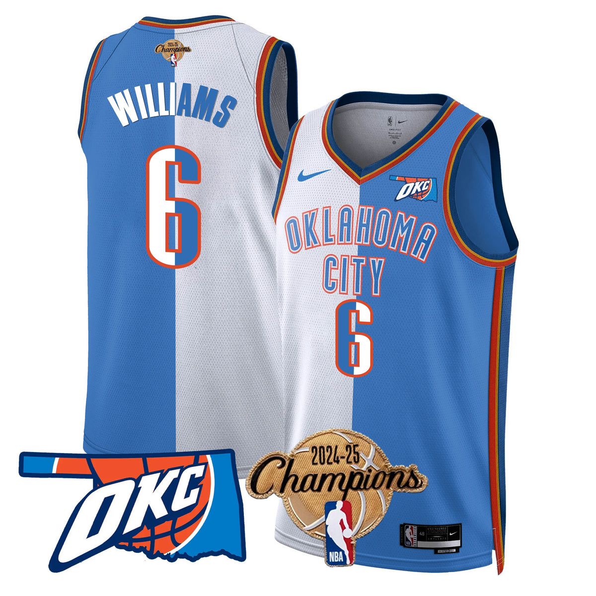 The Thunder 2024-25 Champions Black Gold Jersey - Stitched product image 34