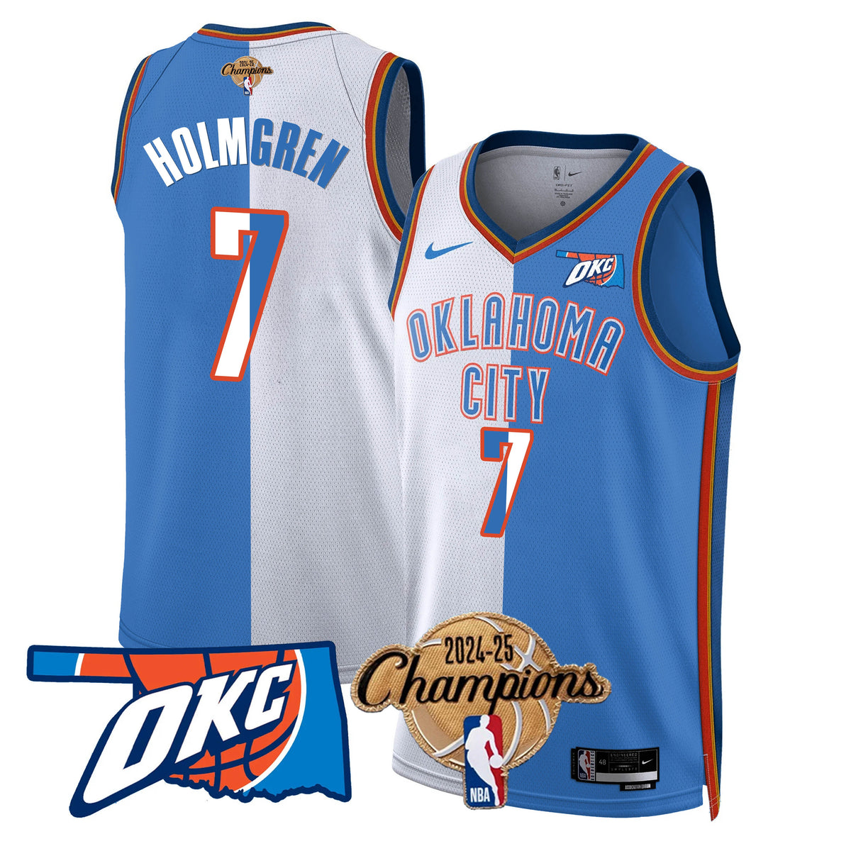 The Thunder 2024-25 Champions Black Gold Jersey - Stitched product image 36