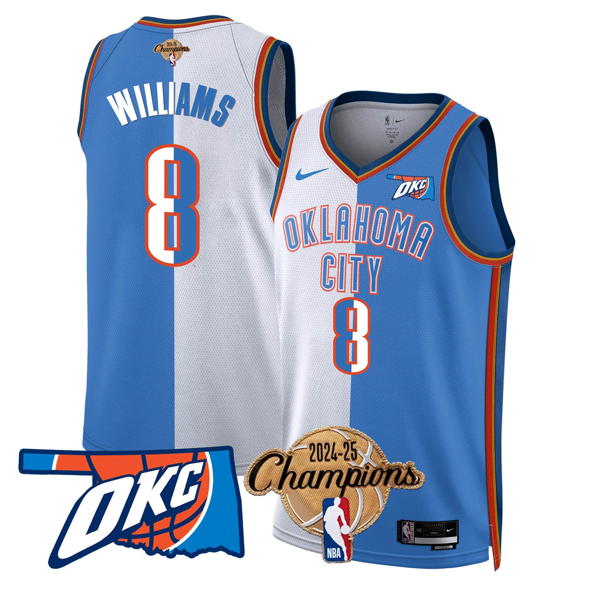 The Thunder 2024-25 Champions Black Gold Jersey - Stitched product image 38