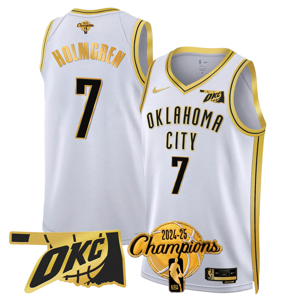 The Thunder 2024-25 Champions Black Gold Jersey - Stitched product image 15
