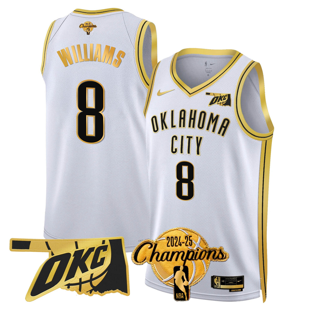 The Thunder 2024-25 Champions Black Gold Jersey - Stitched product image 16