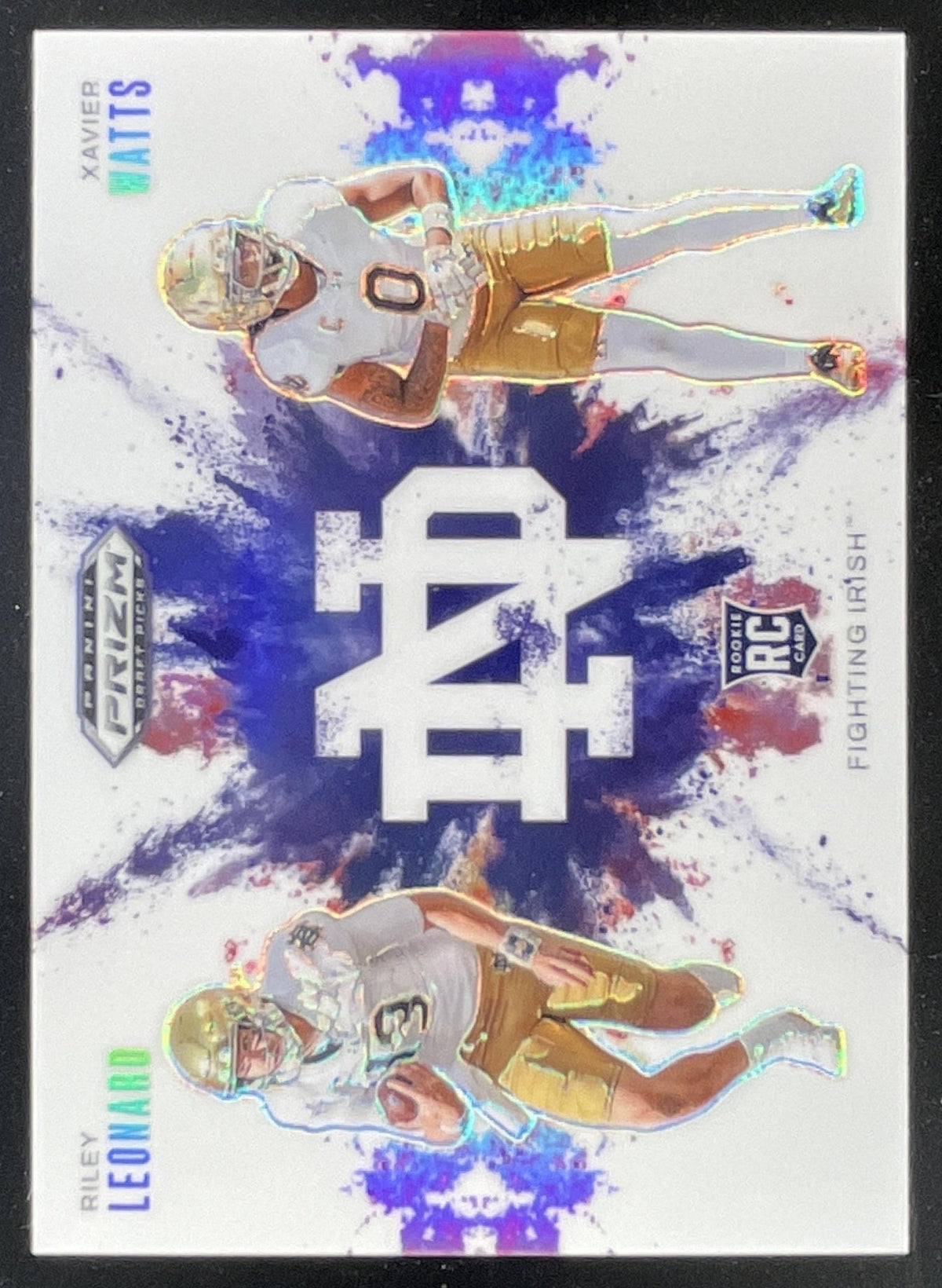 2025 Panini Prizm Draft Picks Color Blast Duals #12 Riley Leonard Xavier Watts product image 1, provided for visual