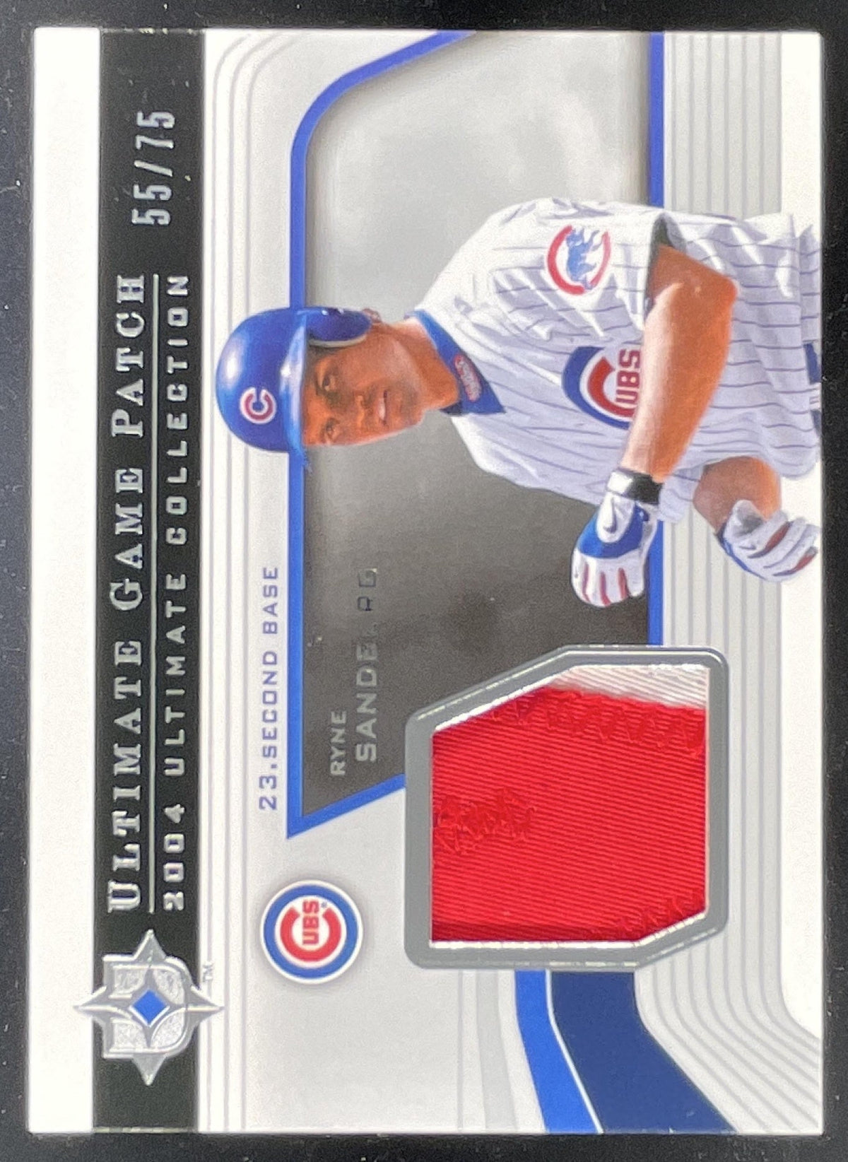 2004 Upper Deck Ultimate Collection Game Patch #GP-RS Ryne Sandberg /75 product image 1, provided for visual reference and