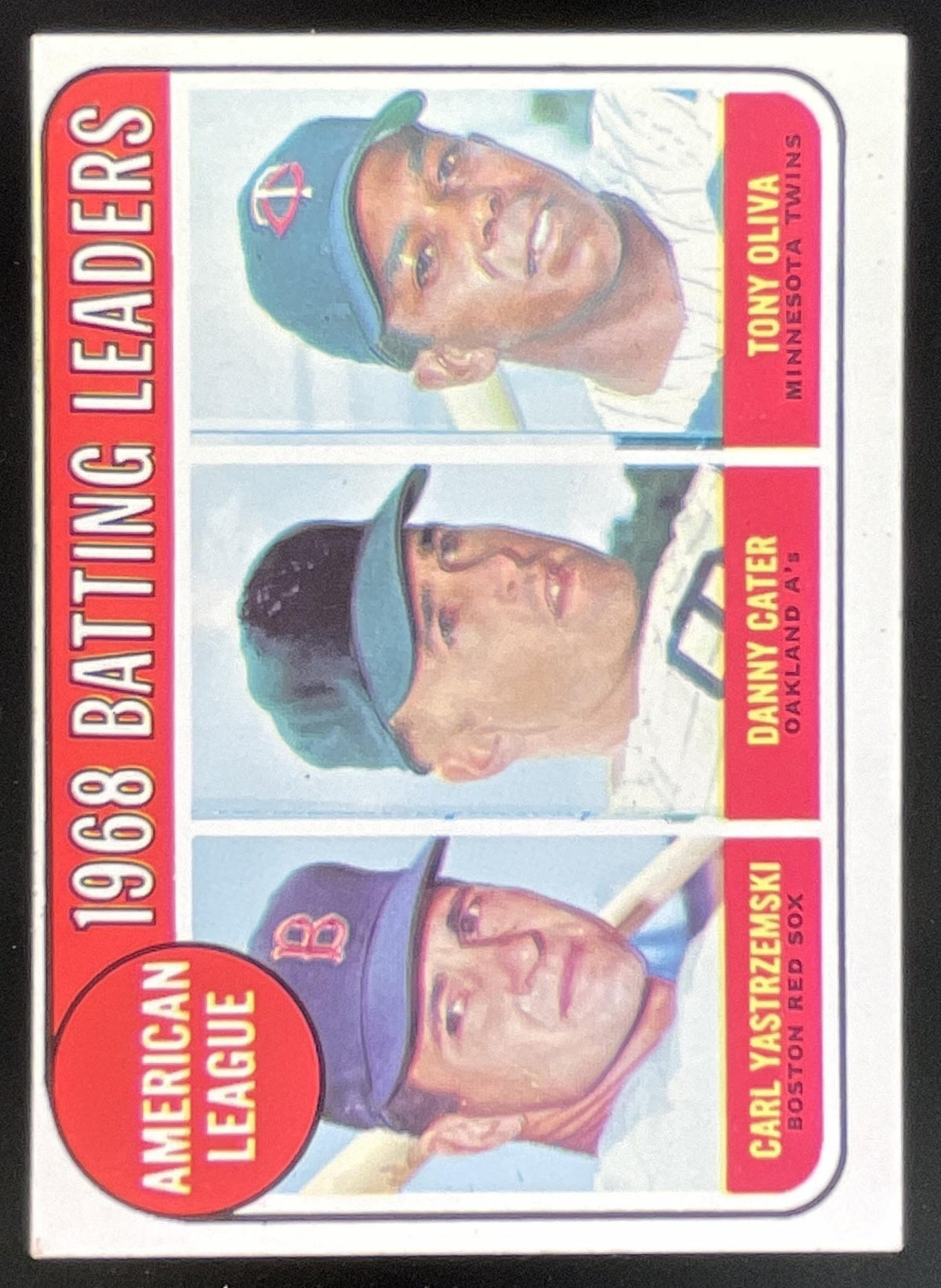 1969 Topps #1 American League Batting Carl Yastrzemski Danny Cater Tony Oliva product image 1, provided for visual reference